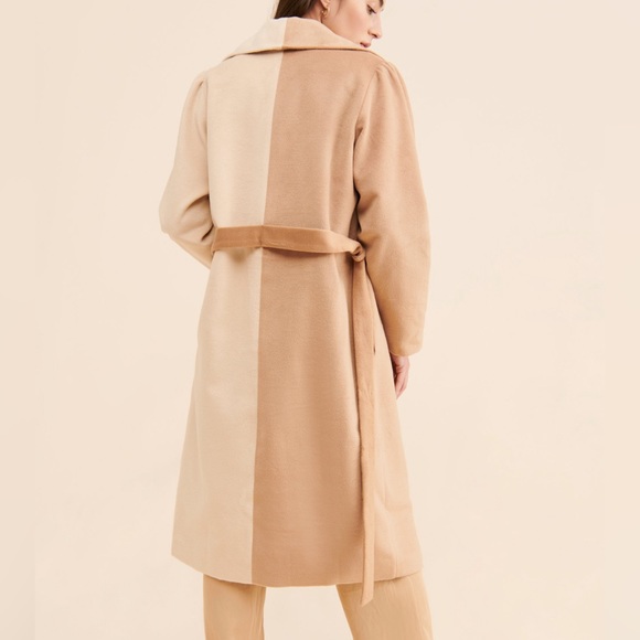Anthropologie Du Paradis Two Tone Oversized Overcoat - Picture 2 of 5